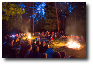 Forest Campsite RaRo with campfire